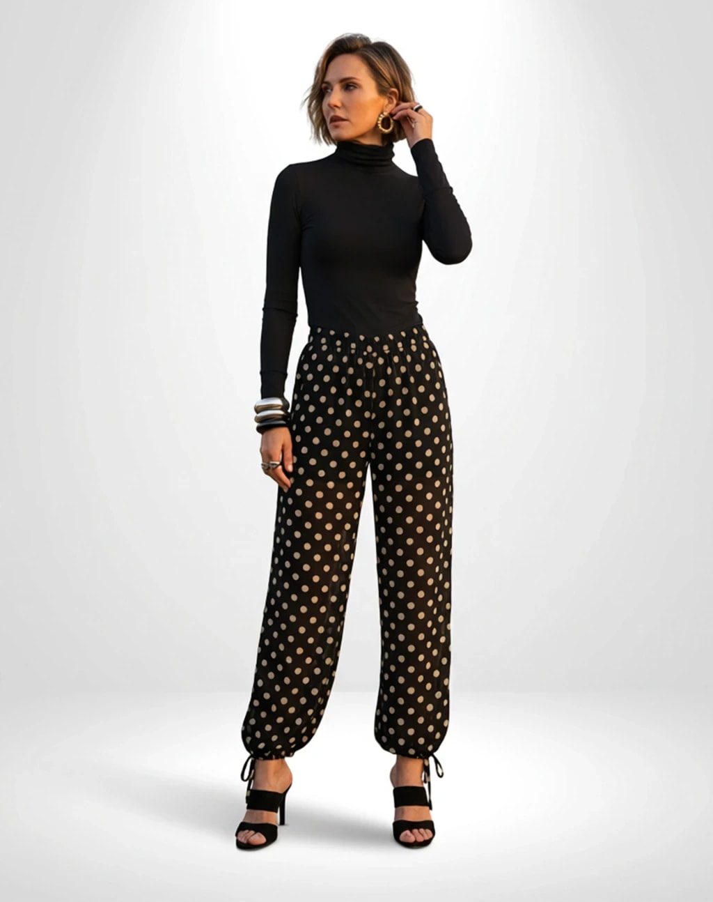 Calça Aladim de Chiffon - Preto