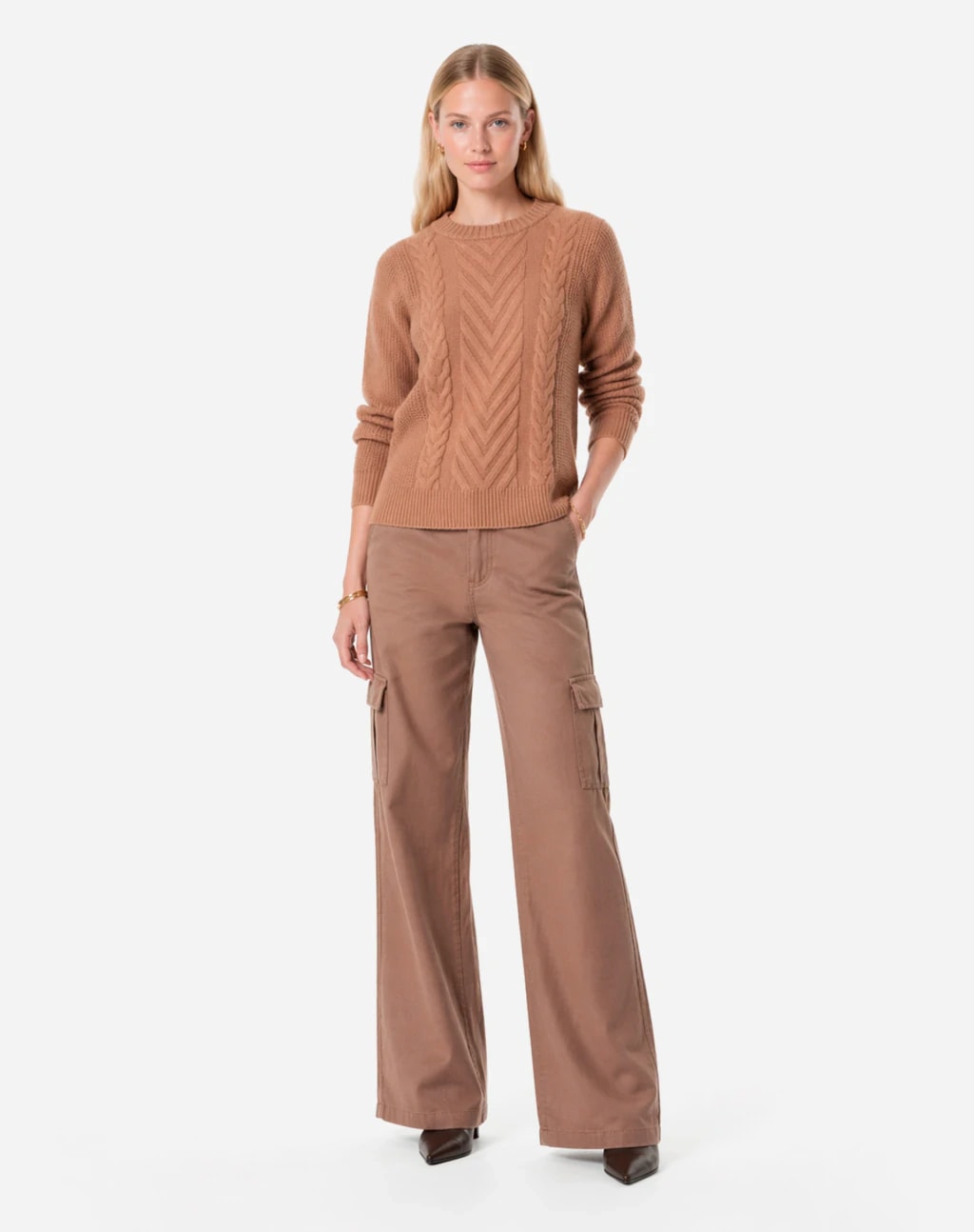 Calça Cargo de Sarja - Marrom