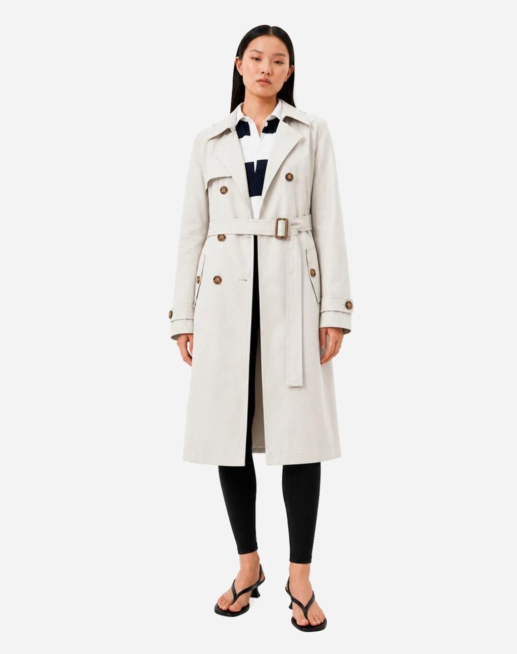 Trench Coat Longo - Off White