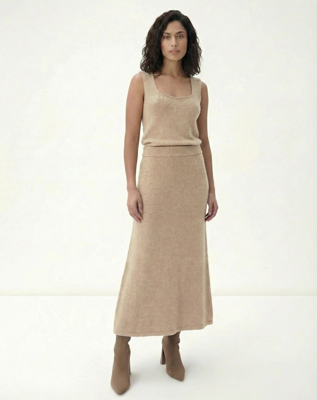 Saia Longa Tricot - Bege