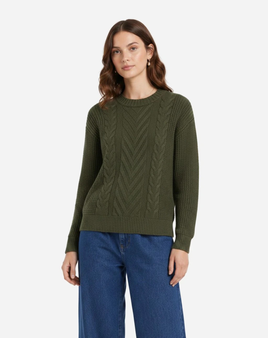 Blusa Manga Longa de Tricot - Verde Escuro