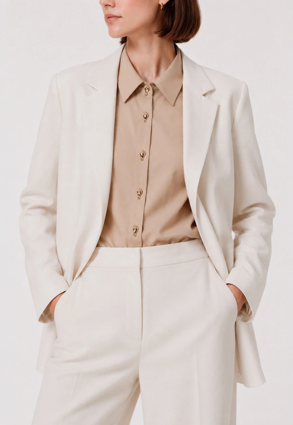 Blazer Oversized de Viscose - Off White