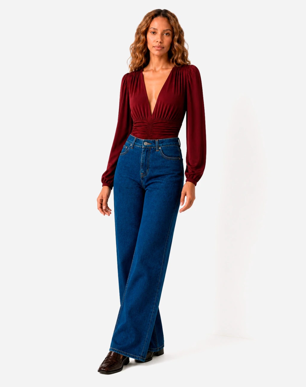 Calça Reta Jeans - Azul Escuro